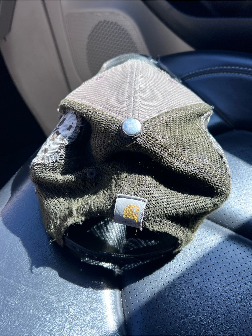 DIY Crust Punk adjustable trucker hat. Stitched and patched. - Picture 6 of 6